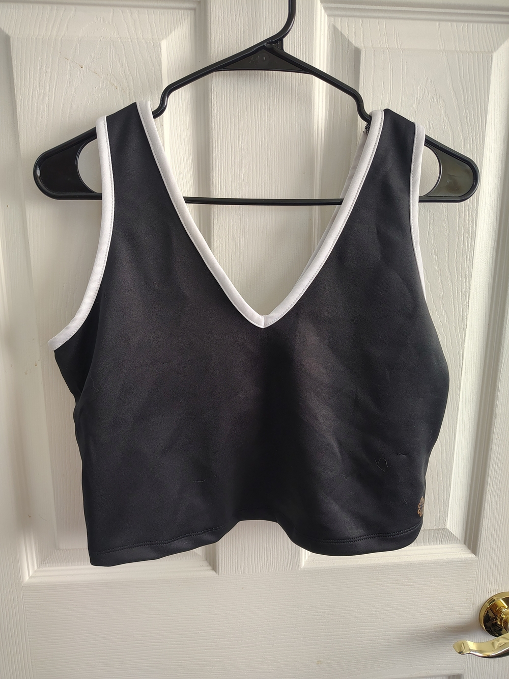 Pro Player Black Sports Bra with White Trim